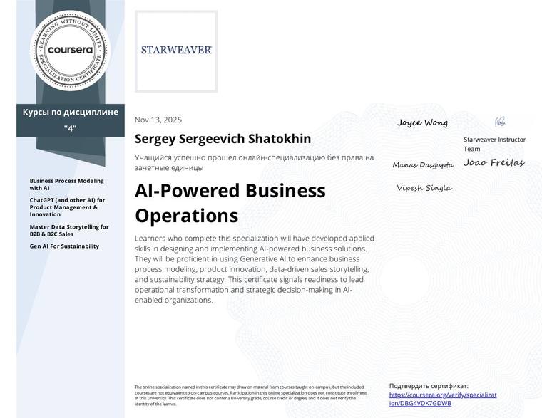 AI-Powered Business Operations (Specialization)