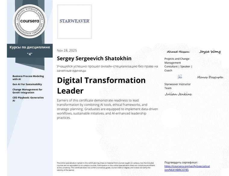 Digital Transformation Leader (Specialization)